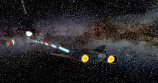 Screencapture of the embodied spaceshooter minigame demo